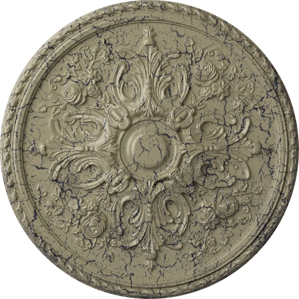 Ekena Millwork Bradford Ceiling Medallion (Fits Canopies up to 6 5/8"), 32 5/8"OD x 2"P, Castle Stone Crackle CM32BRCSC - main